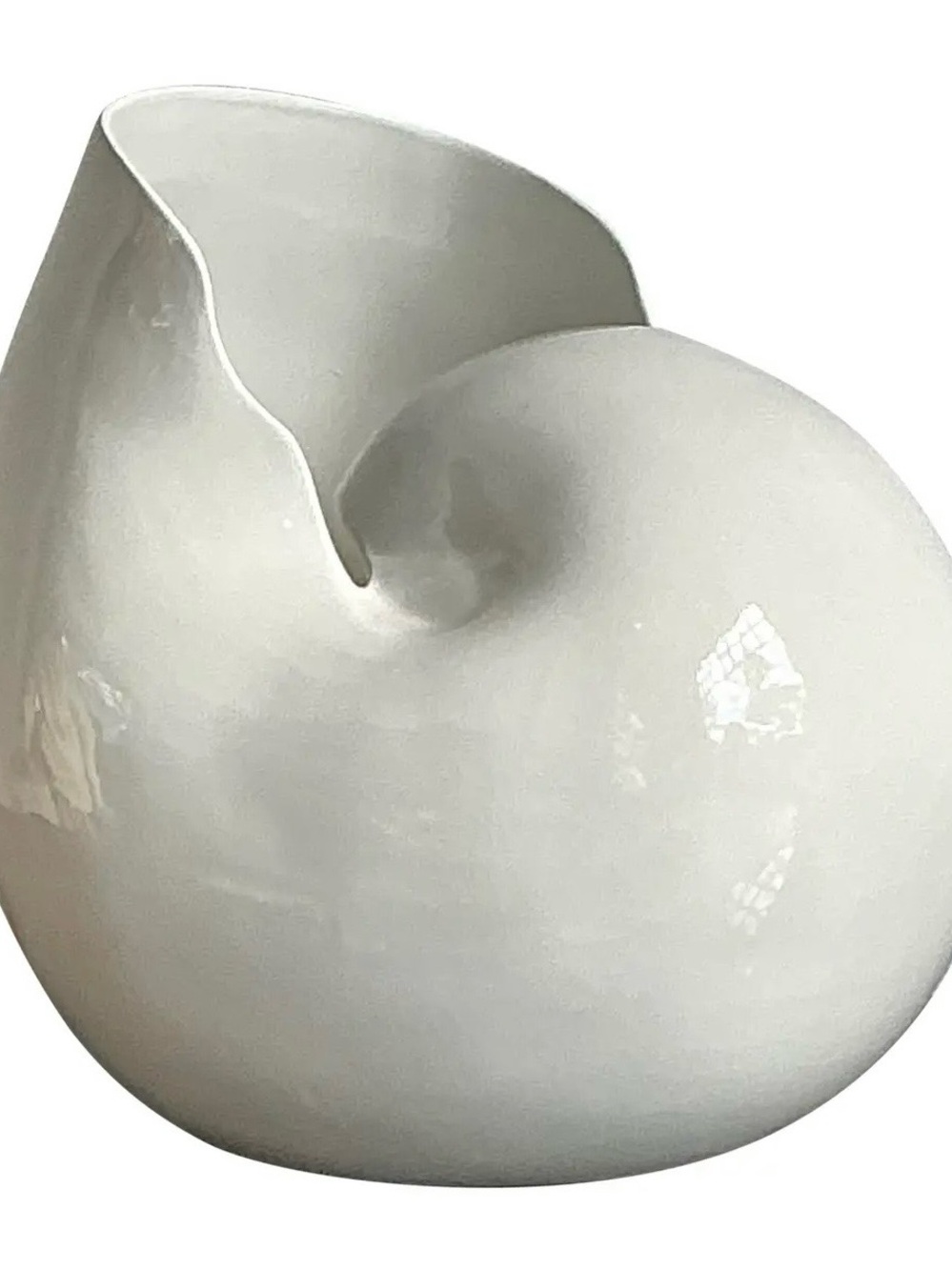 Vintage White porcelain Snail Shell Accent Vase